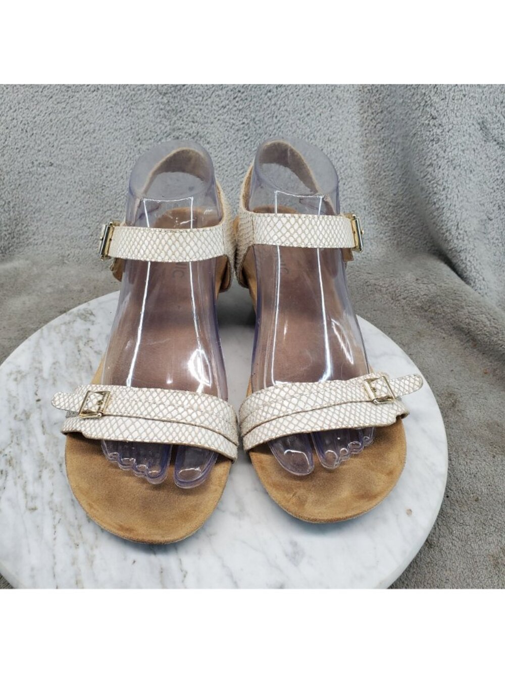 Vionic Shoes Womens Size 8 Noble Laurie White Leather Wedge Sandals - Picture 3 of 11